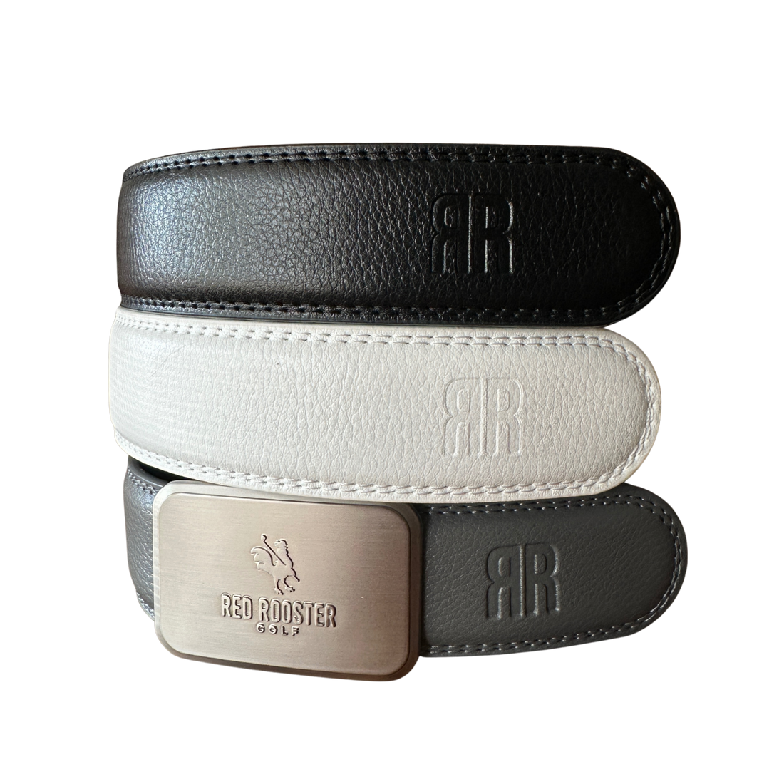 Leather Belt - 3 pack Black Grey White Canada - Red Rooster Golf Inc.