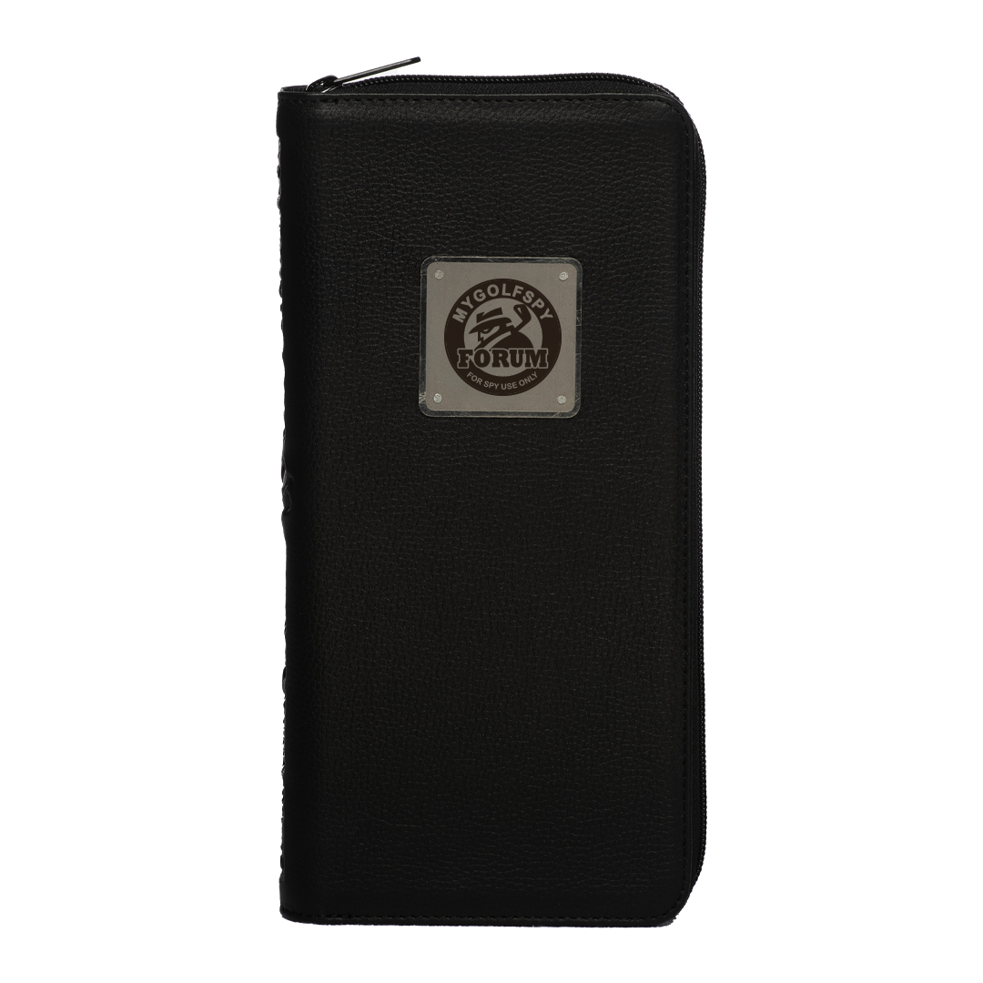 MyGolfSpy Leather Glove Wallet Black (Metal Logo) Canada - Red Rooster Golf Inc.
