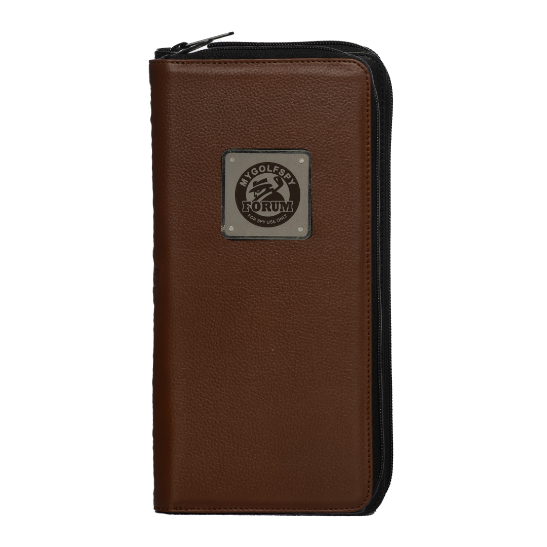 MyGolfSpy Leather Glove Wallet Brown (Metal Logo) Canada - Red Rooster Golf Inc.