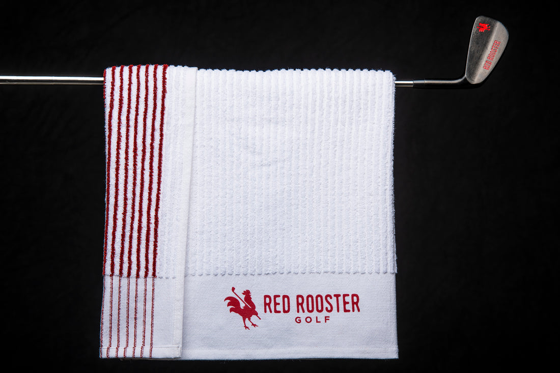 Caddie Towel White Canada - Red Rooster Golf Inc.