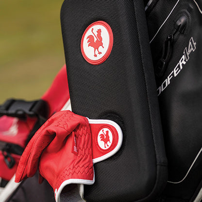 Black Golf Glove Case Attached To A Golf Bag